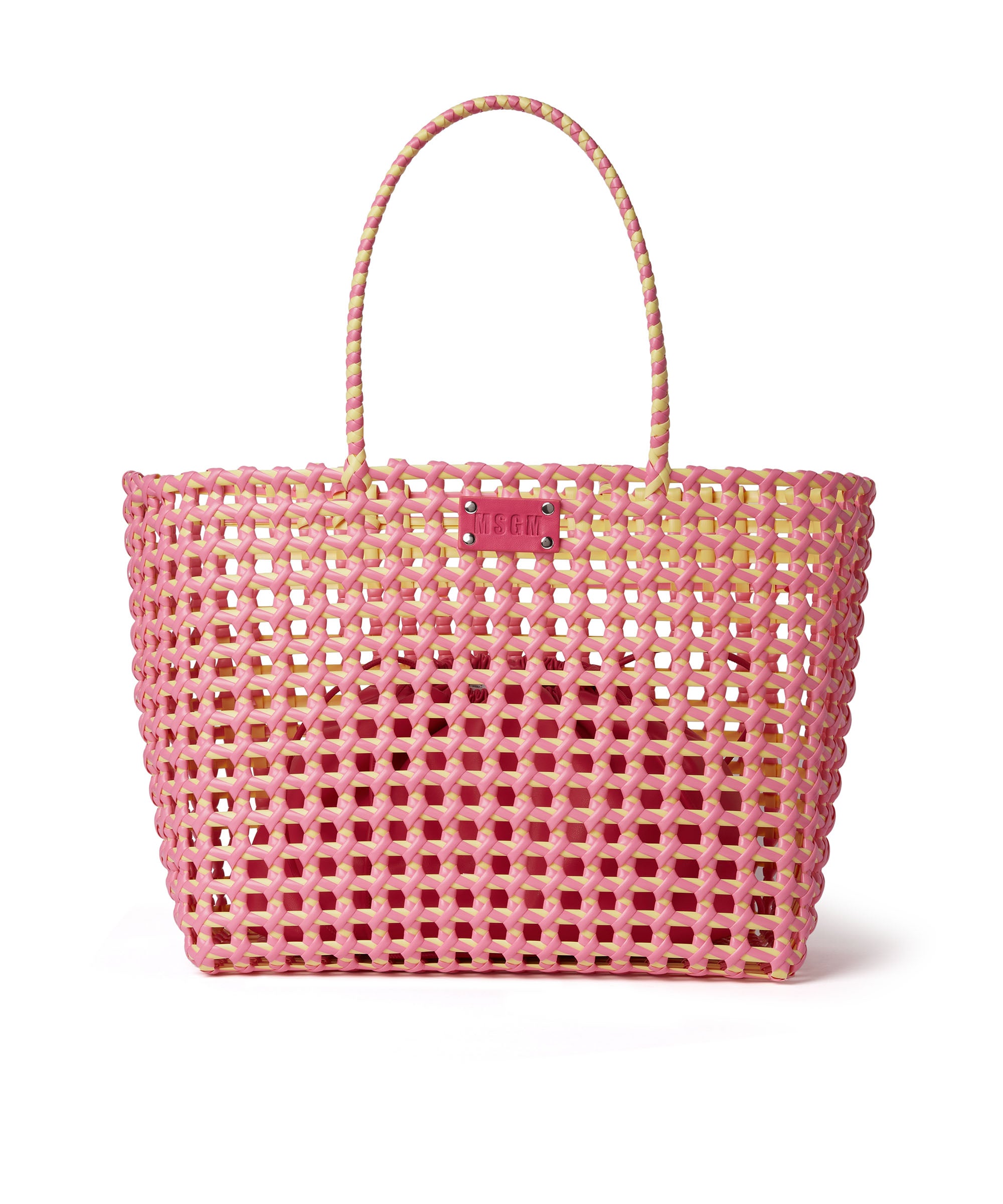 Large woven tote bag with logo - MSGM Official