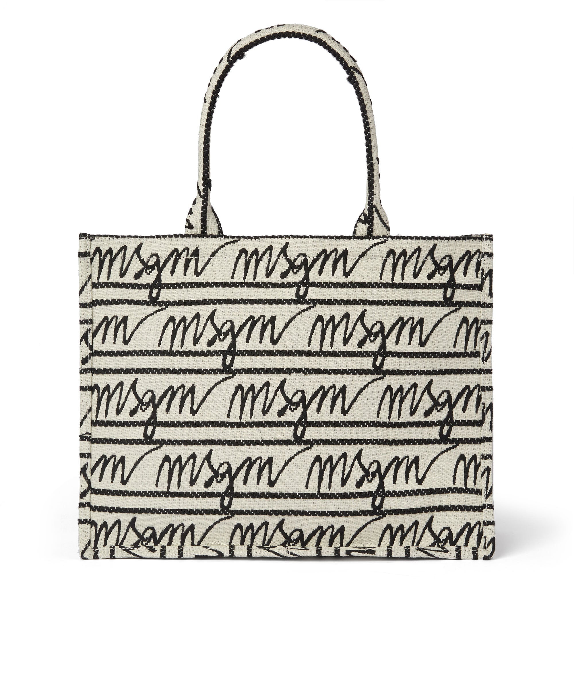 Canvas tote bag with jacquard logo - MSGM Official