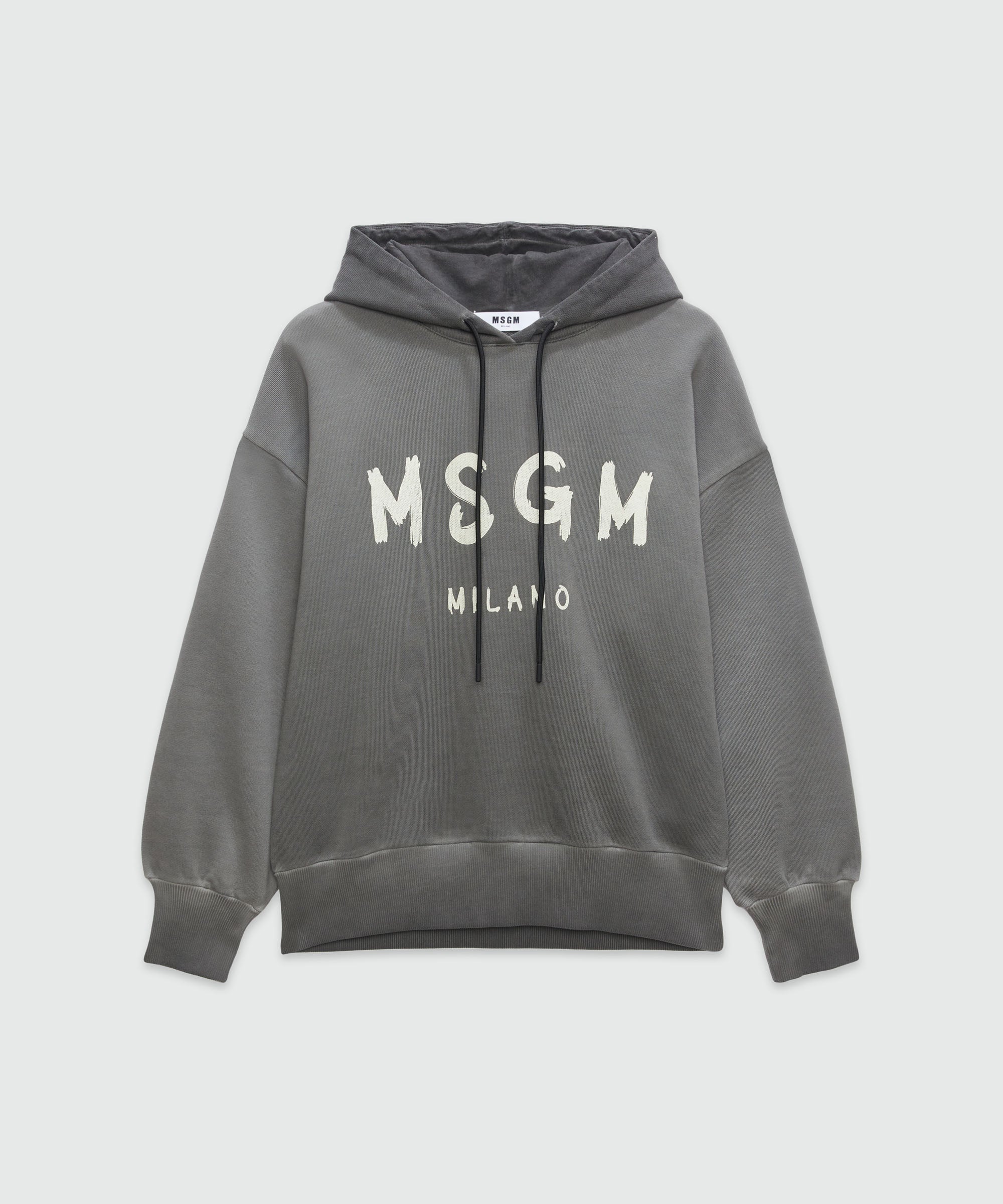 Jersey sweatshirt with brushstroke logo - MSGM Official