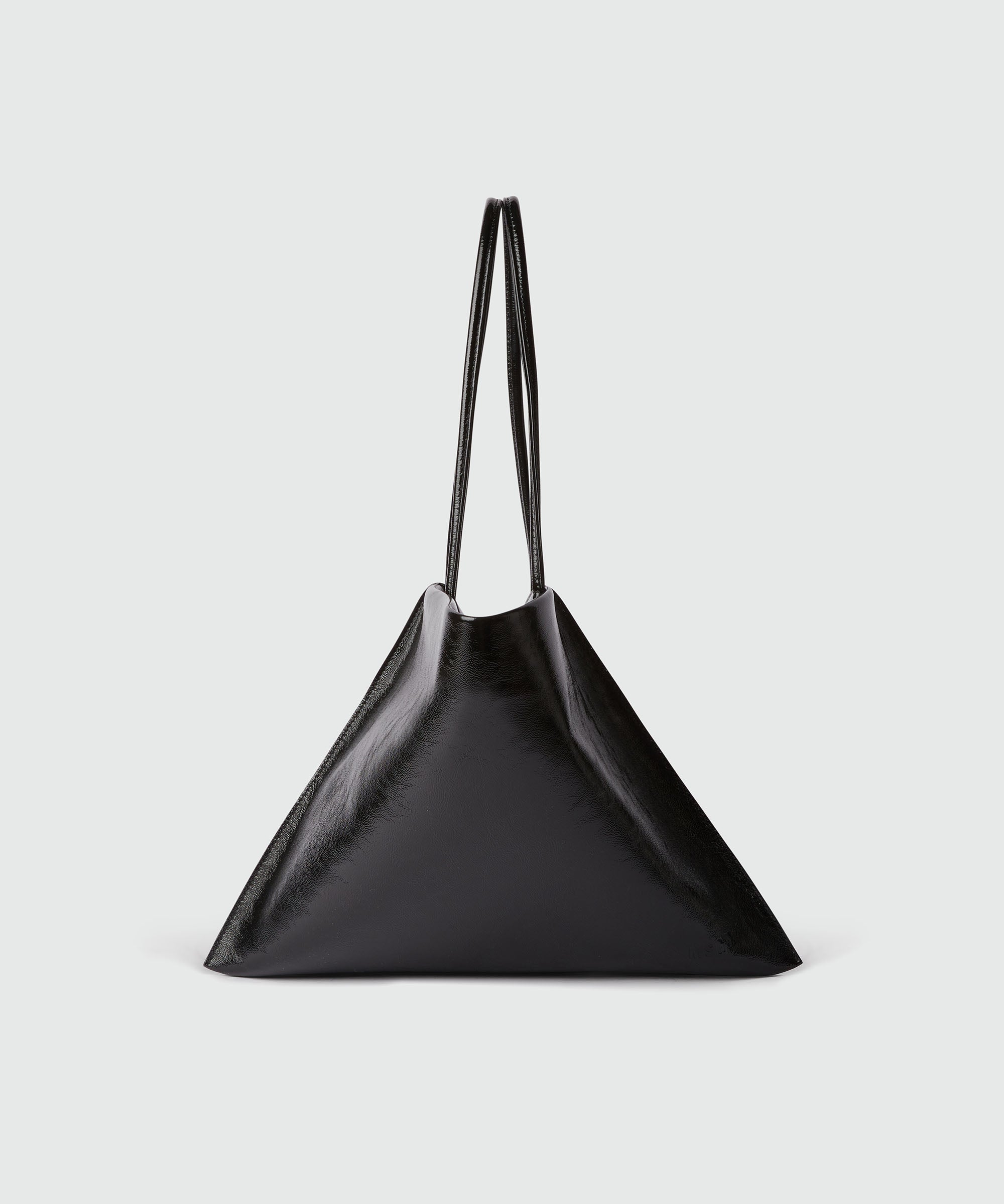 Black leather asymmetrical bag - MSGM Official