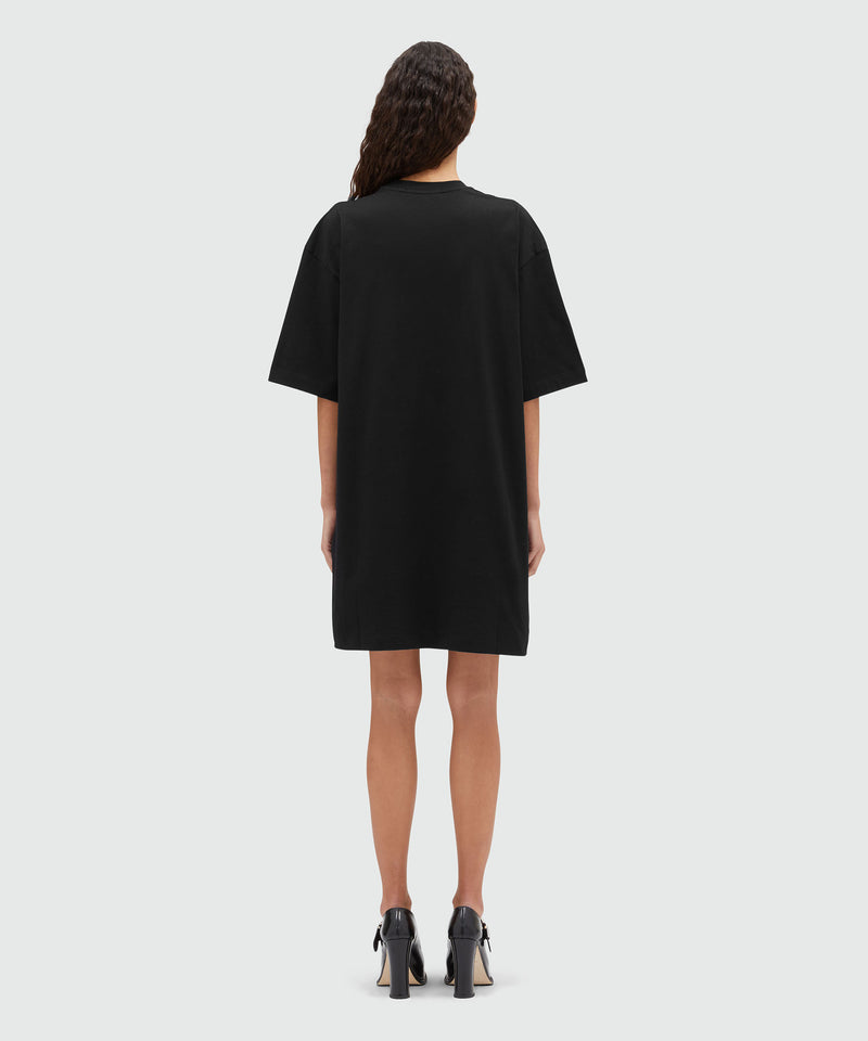 Short sleeve cotton dress BLACK Women 