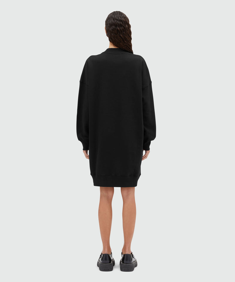 Cotton dress with brushed logo BLACK Women 