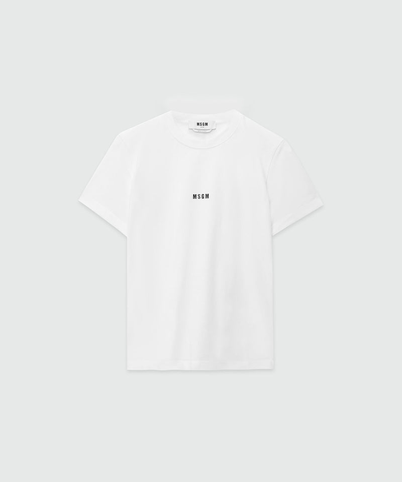 Cotton T-shirt white micro logo | Shop MSGM US - MSGM Official