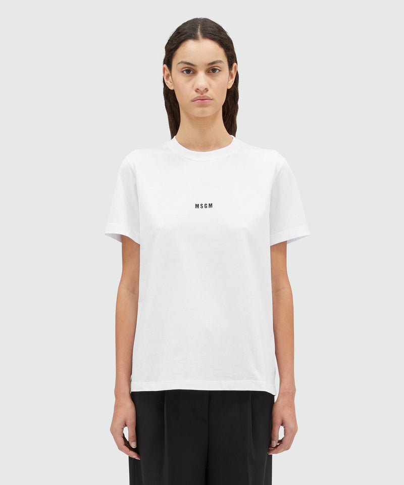 Cotton T-shirt with micro logo WHITE Women 