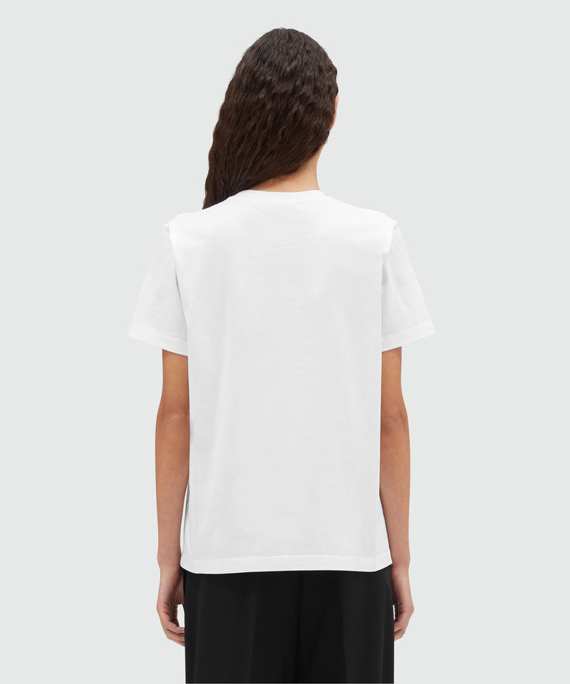 Cotton T-shirt with micro logo WHITE Women 