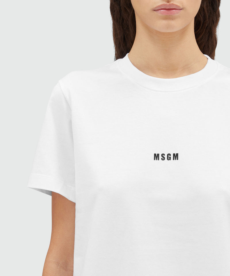 Cotton T-shirt with micro logo WHITE Women 