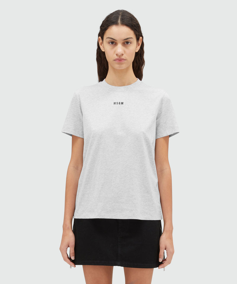 Cotton T-shirt with micro logo GREY Women 