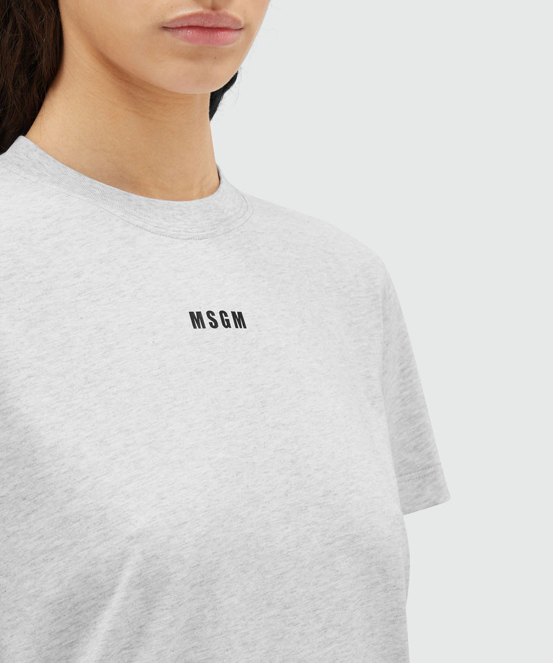 Cotton T-shirt with micro logo GREY Women 