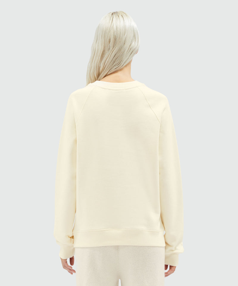 Cream jersey sweatshirt with micro logo BIANCO SPENTO Donna 