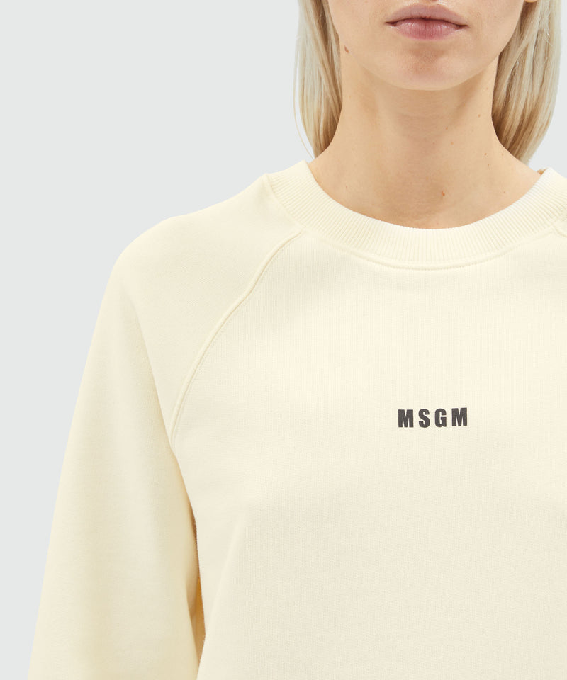 Cream jersey sweatshirt with micro logo OFF WHITE Women 