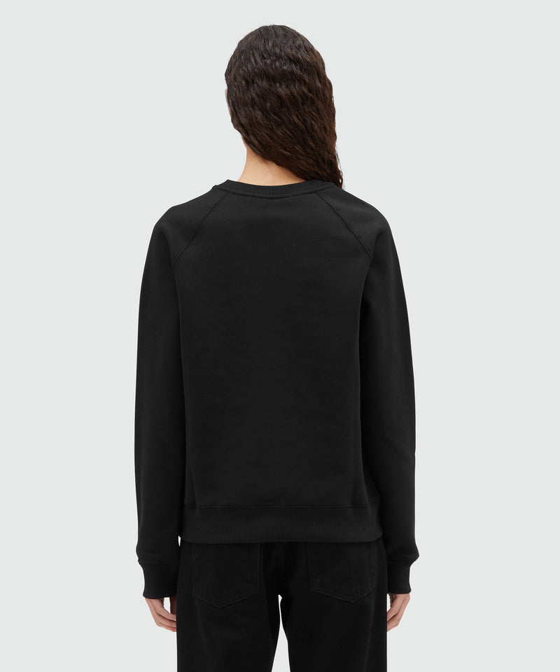 Crewneck cotton sweatshirt black with logo | Shop MSGM US - MSGM 