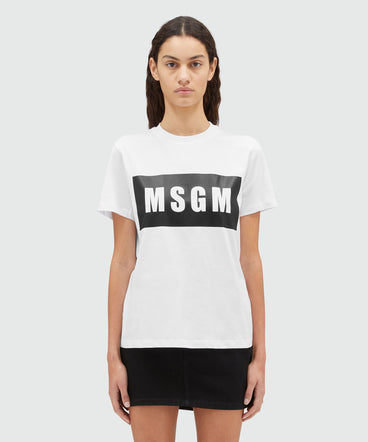 T-shirt girocollo con box logo MSGM