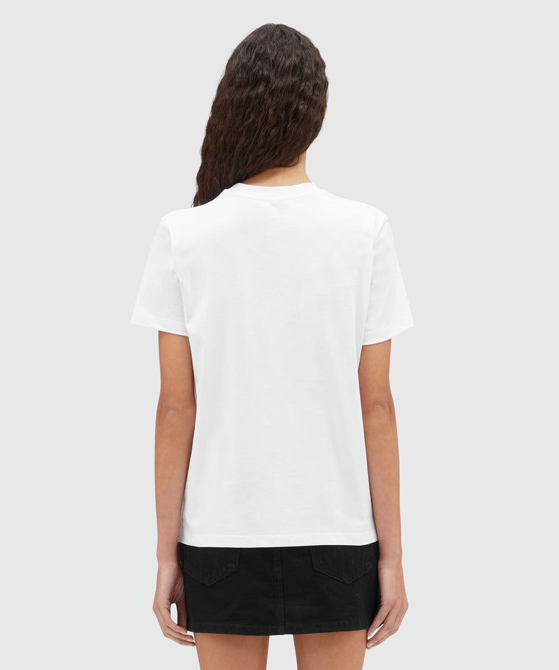 Crew neck T-shirt with MSGM box logo WHITE Women 