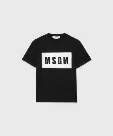 T-shirt girocollo con box logo MSGM