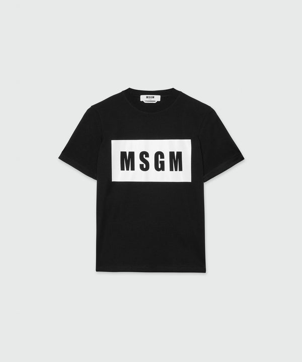 Crew neck T-shirt with MSGM box logo