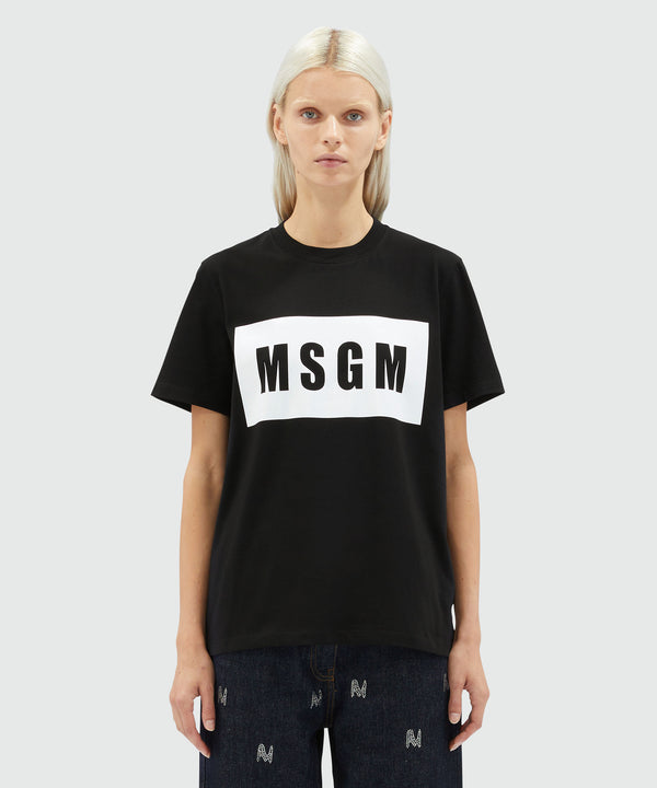 T-shirt girocollo con box logo MSGM