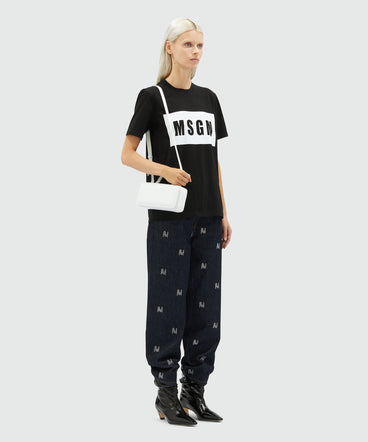 T-shirt girocollo con box logo MSGM