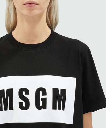 T-shirt girocollo con box logo MSGM