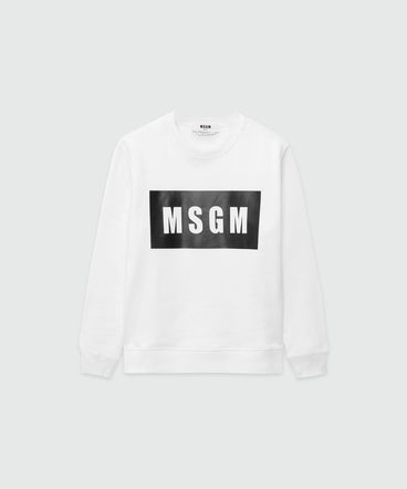 Crew neck cotton sweatshirt in a solid colour