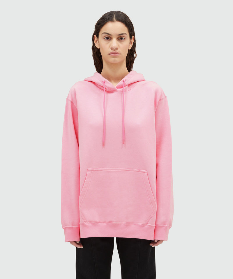 Felpa oversize con stampa maxi logo sul cappuccio ROSA Donna 