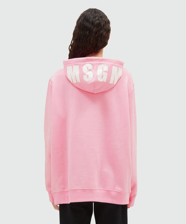 Oversized sweatshirt with a maxi logo print on the hood