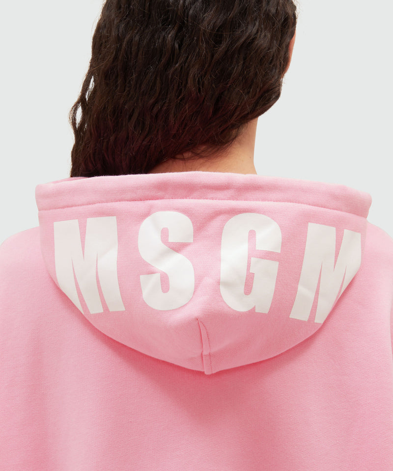 Oversized sweatshirt with a maxi logo print on the hood PINK Women 