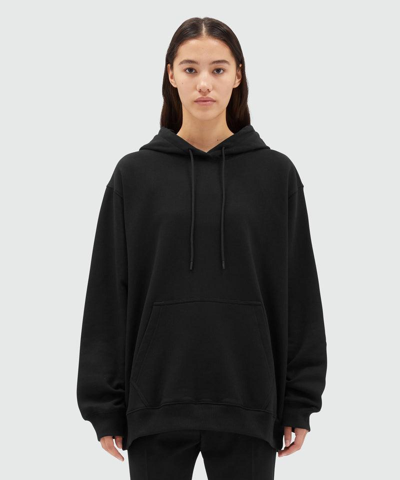 Oversized sweatshirt with a maxi logo print on the hood BLACK Women 