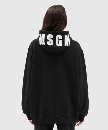 Oversized sweatshirt with a maxi logo print on the hood