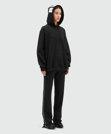 Oversized sweatshirt with a maxi logo print on the hood