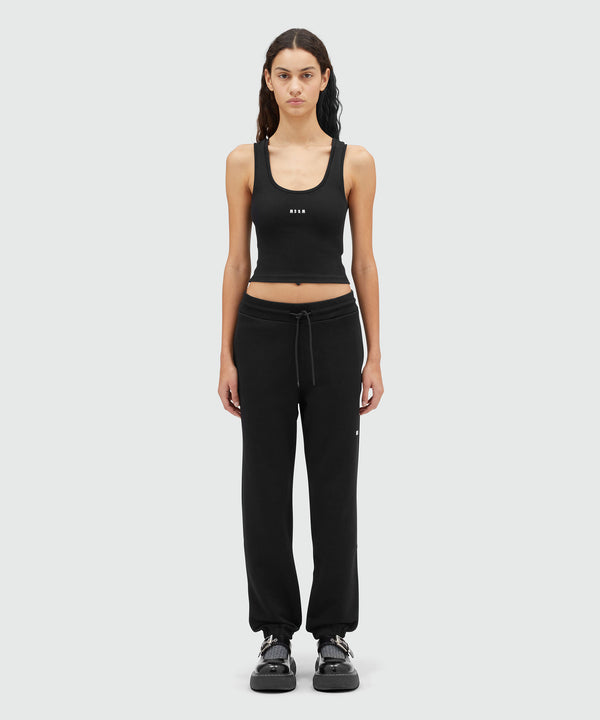 Track pants with high waist and drawstring