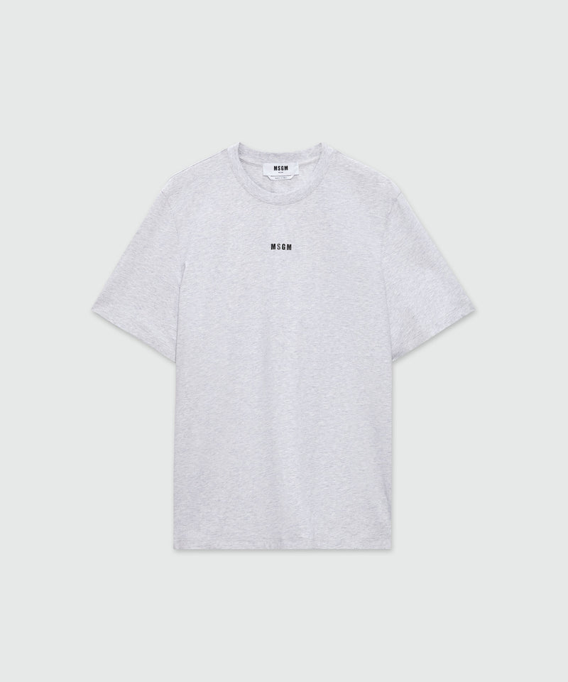 T-shirt girocollo in cotone con micro logo GRIGIO Uomo 