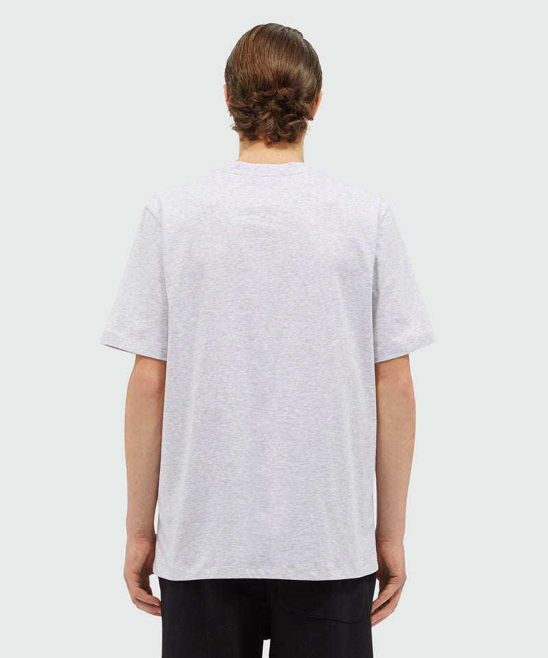 T-shirt girocollo in cotone con micro logo GRIGIO Uomo 