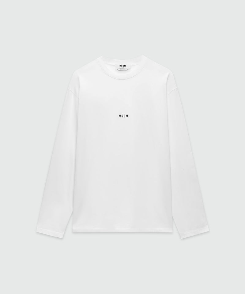 Solid colour cotton round neck T-shirt WHITE Men 