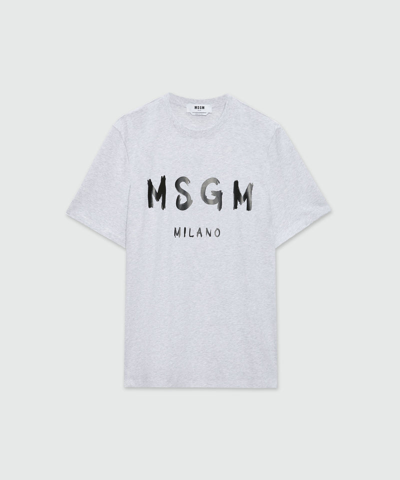 Cotton T-shirt with brushed logo GREY Men 