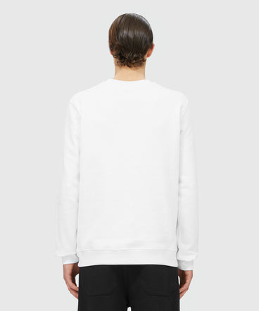 White jersey sweatshirt with brushstroke logo