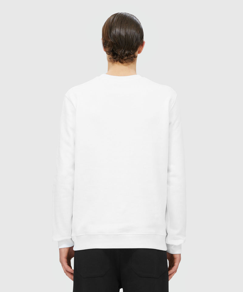 White jersey sweatshirt with brushstroke logo WHITE Men 