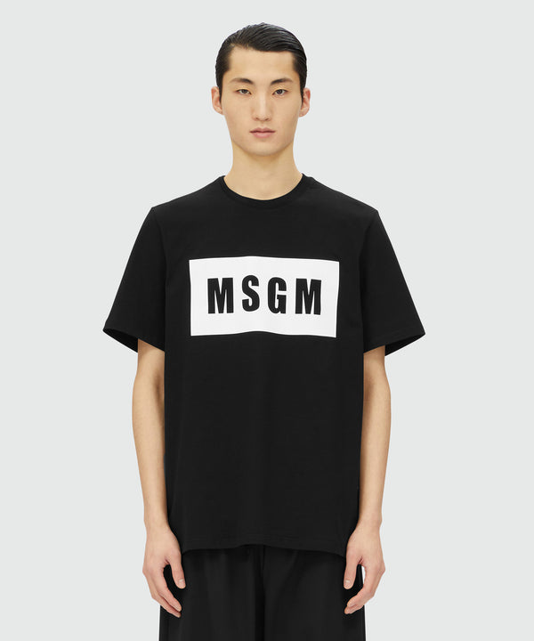 Black jersey T-shirt with graphic box logo