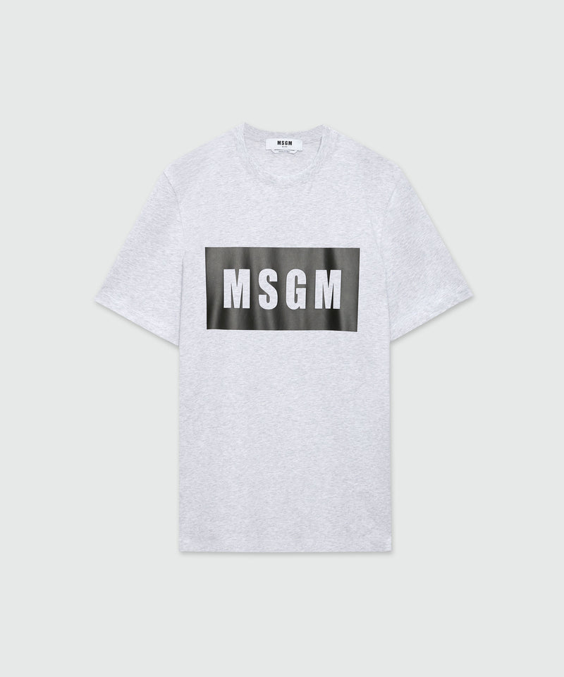 Cotton T-shirt with box logo GREY Men 