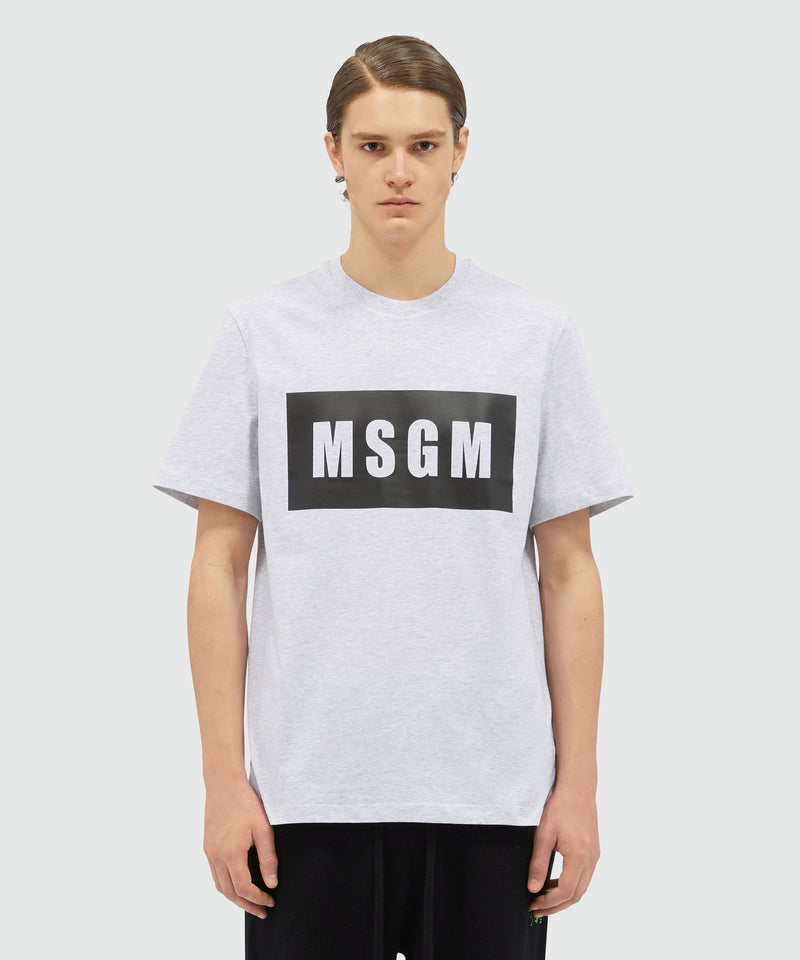 Cotton T-shirt with box logo GREY Men 