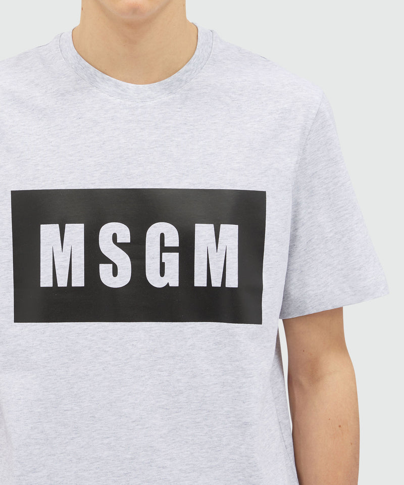 Cotton T-shirt with box logo - MSGM Official