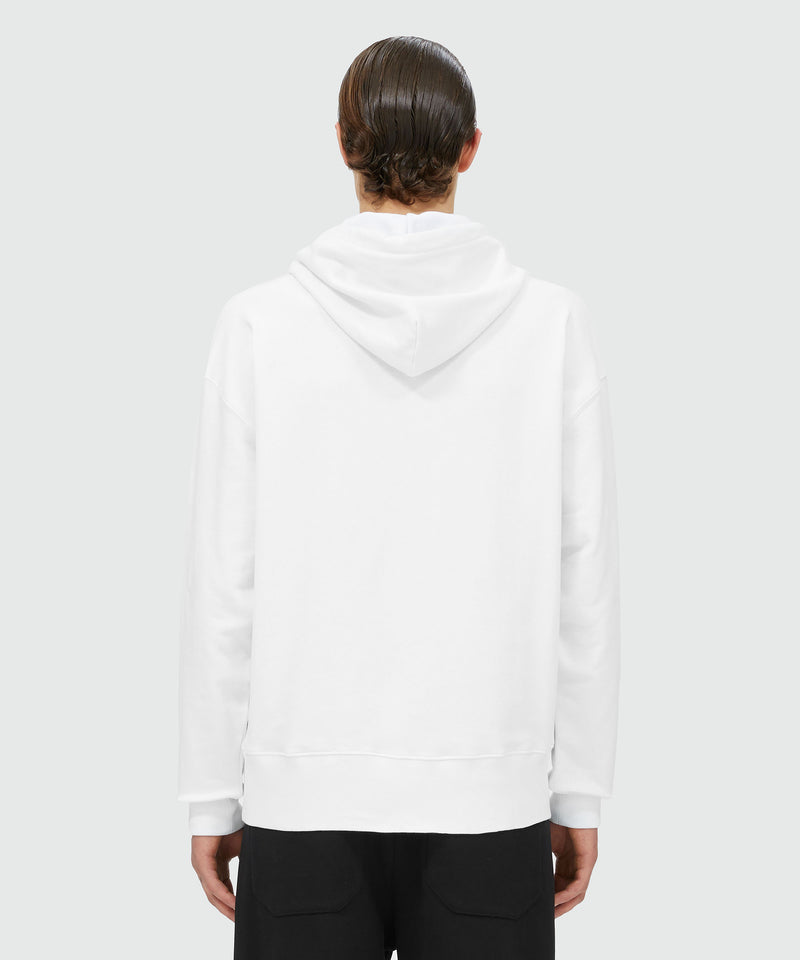 White cotton sweatshirt with graphic box logo WHITE Men 