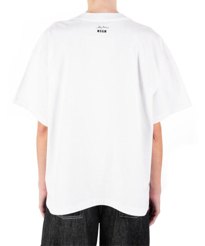 MSGM x John Giorno - “You got to burn to shine” quote T-shirt WHITE MAN 