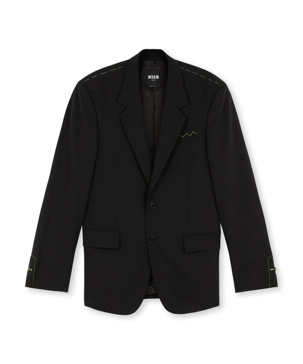 Blazer with lapel collar in wool