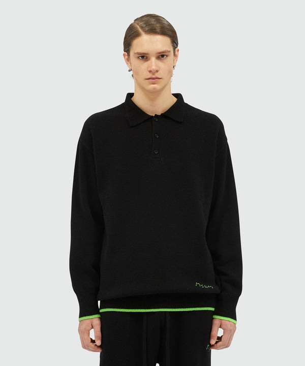 Polo-neck jumper in virgin wool