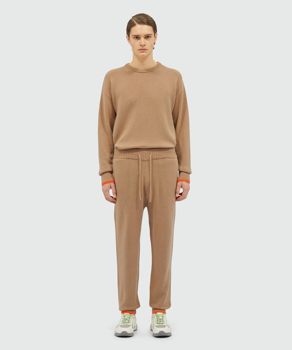 Wool and cashmere track pants