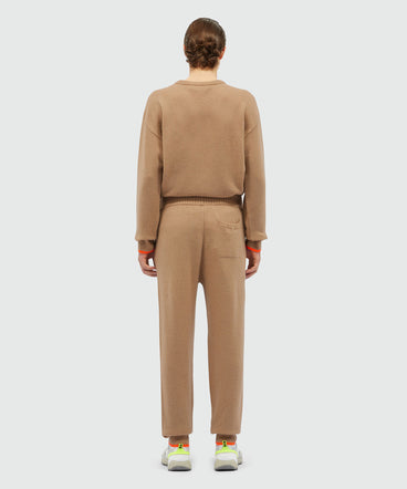 Wool and cashmere track pants