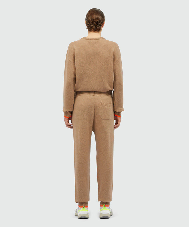 Pantalone jogger in lana e cashmere BEIGE Uomo 