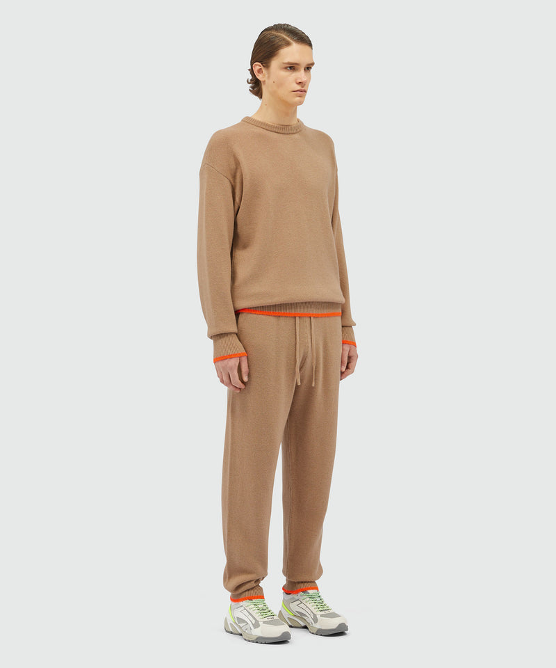 Pantalone jogger in lana e cashmere BEIGE Uomo 