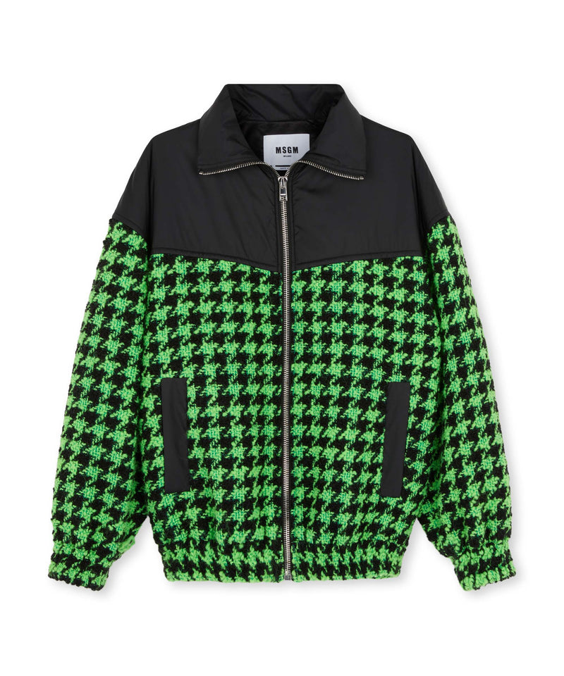 Padded bomber jacket in pied de poule wool MSGM Official