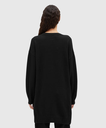 Plain cashmere jumper with V-neck